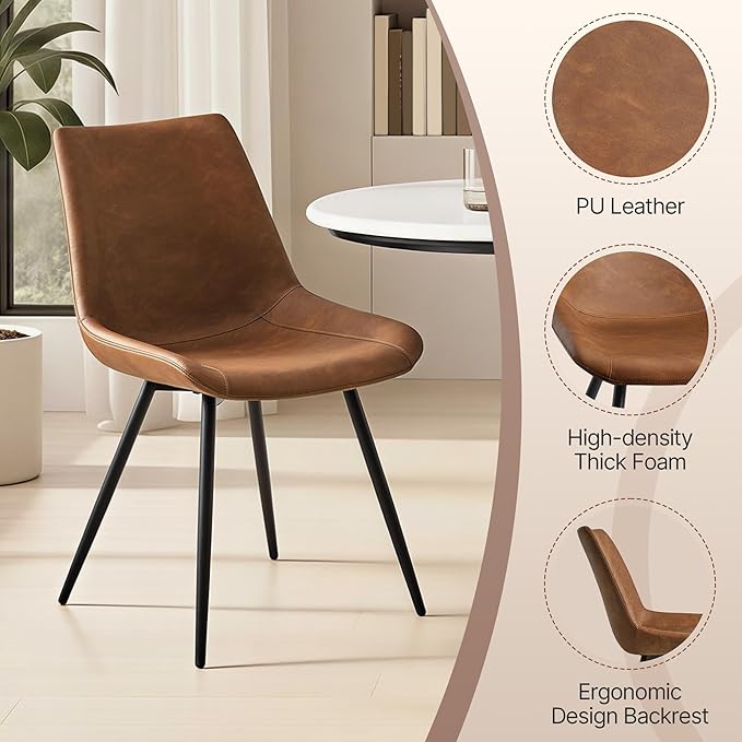 Yaheetech Dining Room Chairs Set of 4 Mid Century Modern Kitchen Chairs with ...