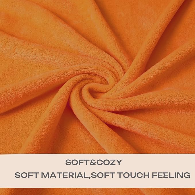 JIAHANNHA Orange Throw Blanket Fleece Blanket 60"x80", Super Soft Cozy Plush - Image 3