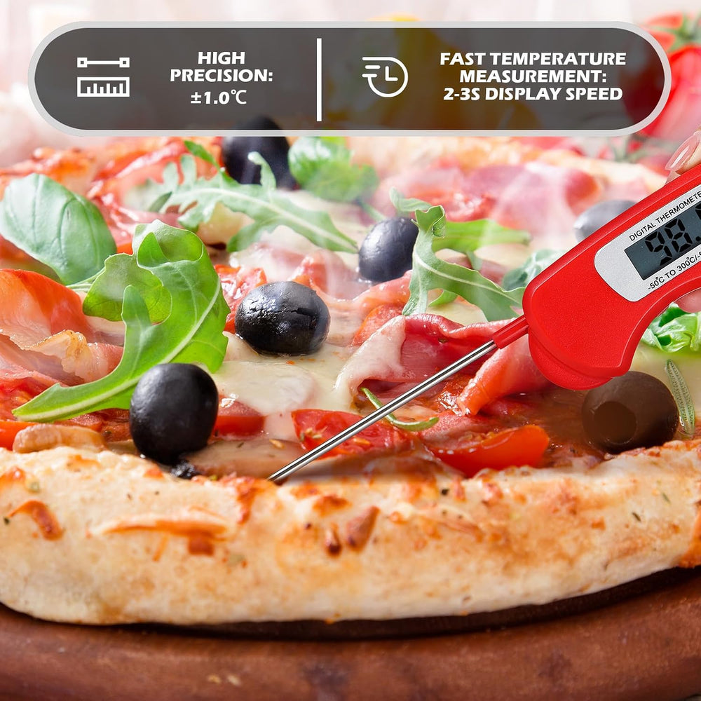 Xuhal 12 Pcs Digital Meat Thermometer with Probe Instant, Red