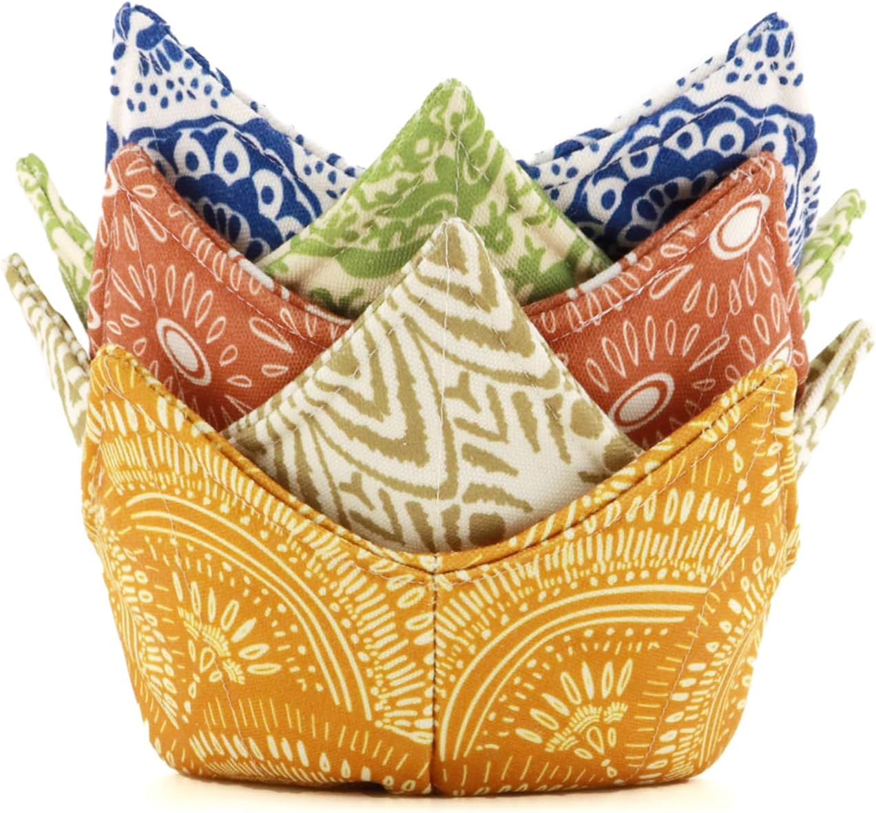 Cotton Microwavable Bowl Cozy, Microwave-Safe Hot Bowl Holders, Soup Bowl Cozy Bowl Hot Pads (A)
