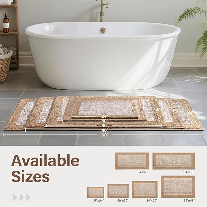 Bathroom Rugs 24x17 Non Slip Washable, Soft Absorbent Quick Dry Mats - Image 6