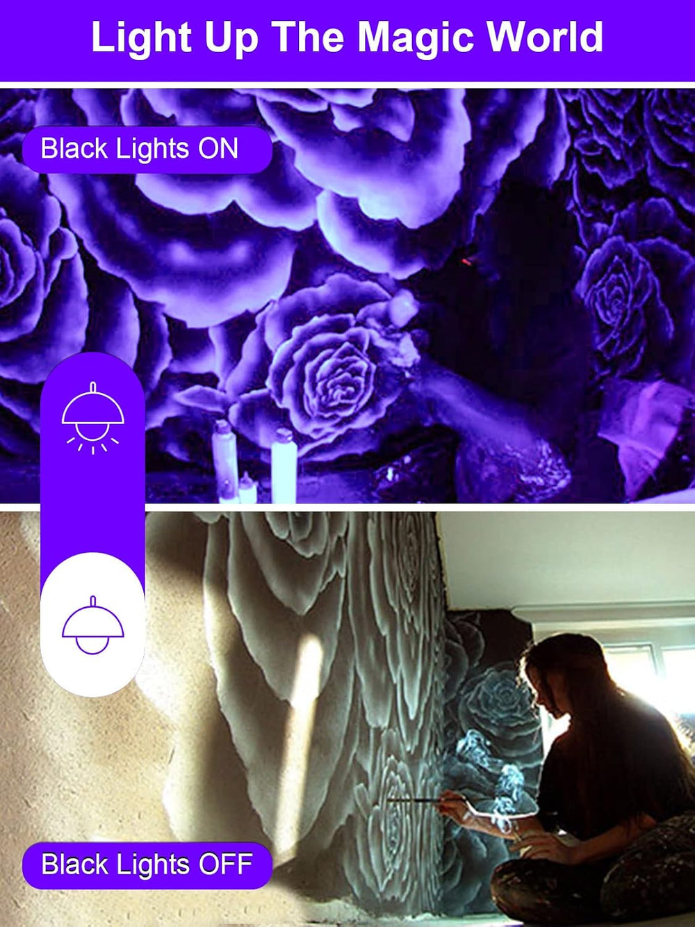 ZUCKEO 15W Halloween Blacklight Spotlight Outdoor LED Black Lights Waterproof...