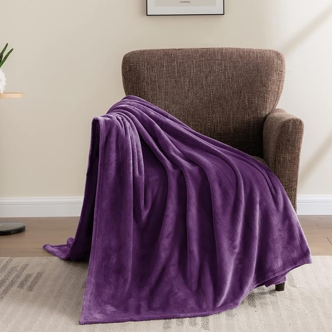 BEDELITE Fleece Blanket Purple Throw Blankets - Image 7