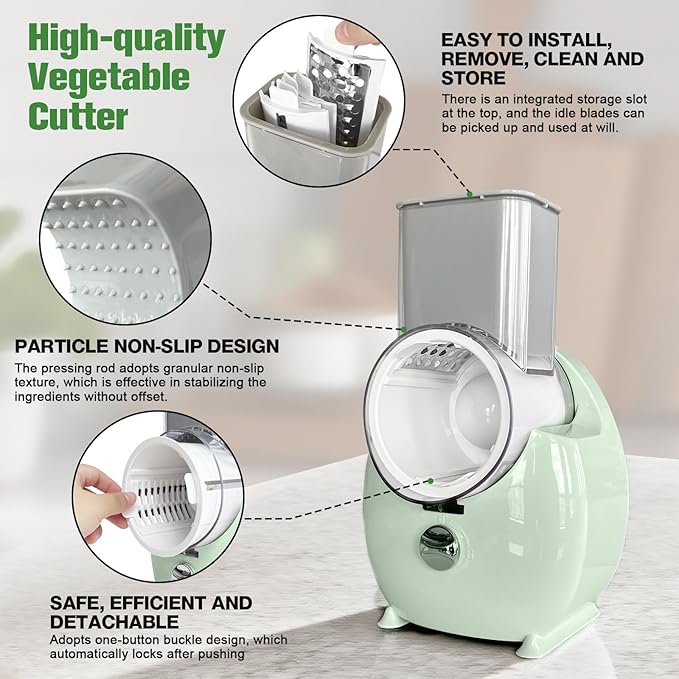 Electric Cheese Grater for Block Cheese - 3 in 1 Rotary Cheese Grater Electric - Image 5