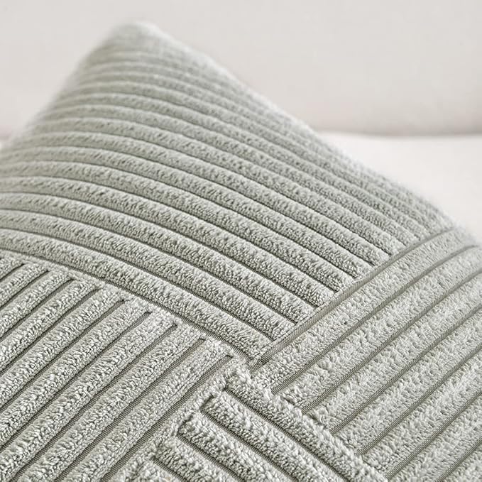 Fancy Homi 2 Packs Grey Long Lumbar Decorative Throw Pillow Covers 12x24 Inch - Image 3
