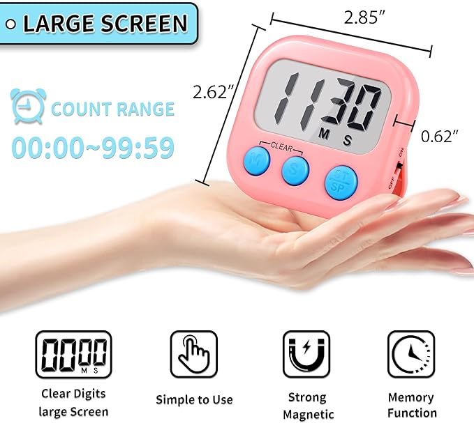 Timer for Kids Teachers Supplies Digital Kitchen Timers for Cooking Large - Image 3