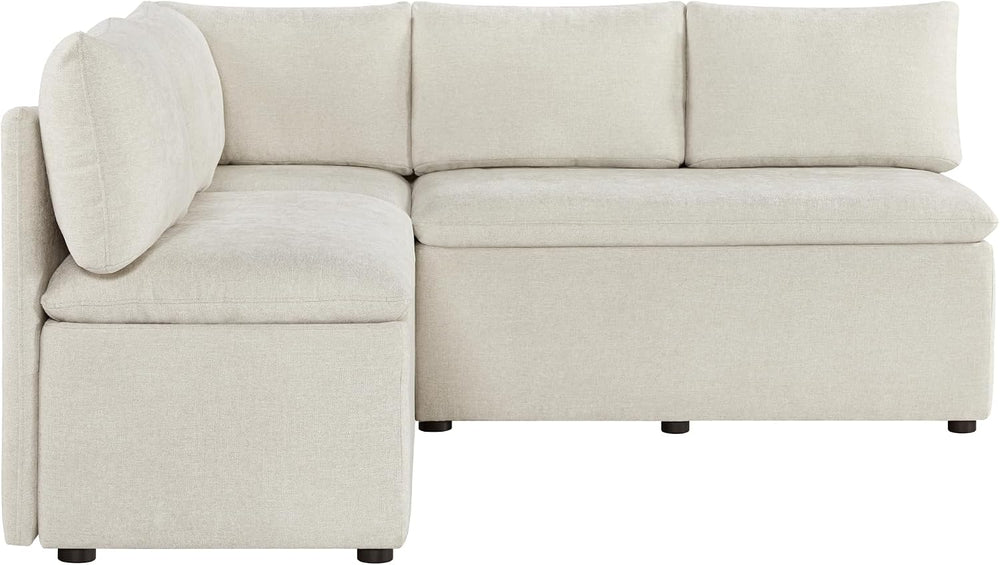 CHITA Breakfast Nook Bench with Storage, Banquette Seating, 5 Seats, Linen