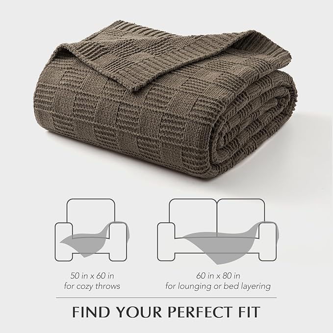 EVERGRACEHOME Modern Checkered Chenille Throw Blanket, Soft Cozy Plaid Knitted - Image 9
