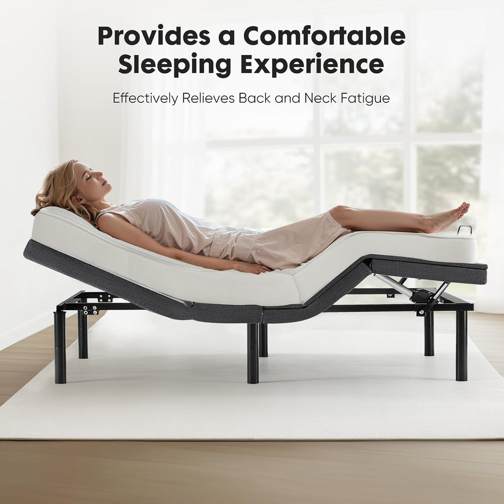 Sweetcrispy Full Adjustable Bed Frame, Electric Base, USB, Zero Gravity