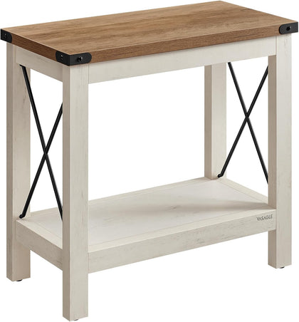 VASAGLE 2-Tier End Side Table, Small Accent Nightstand with Bottom Shelf