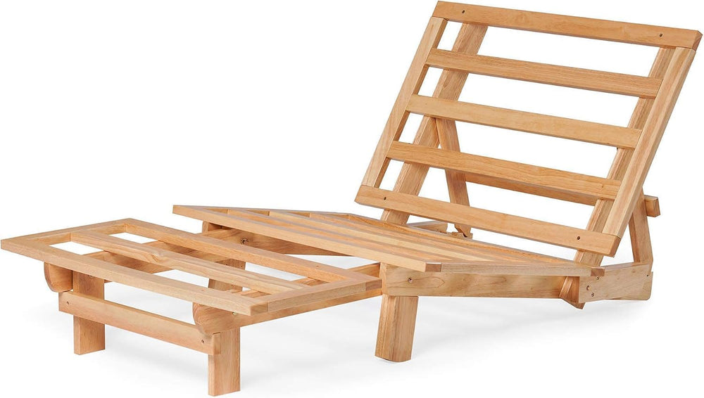 Space Saver Small Futon Sofa Bed, Sleeper Chair Lounger - (Twin Size, Natural...