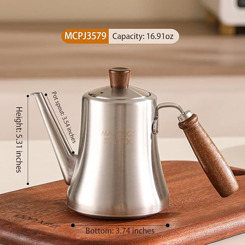 18/8 Stainless Steel Olive Oil Dispenser 500ml/16.9oz Drip-Free Pouring Oil Pot - Image 2