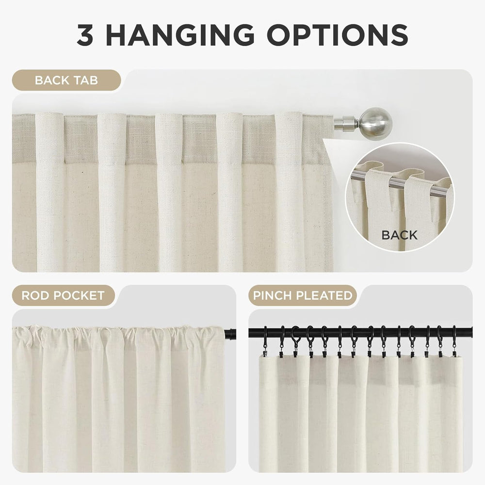 Joydeco Curtains, 108 Inches Long, 2 Panels Set, Farmhouse Drapes for Living ...