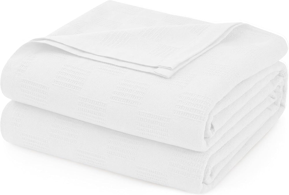 100% Cotton Blanket King Size Thermal Blanket (108"x90") - Lightwei...