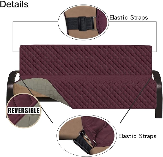 Easy-Going Futon Sofa Slipcover Reversible Sofa Cover Armless Cover Furniture - Image 3