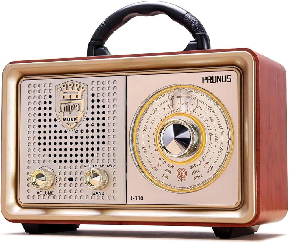 PRUNUS J-110 Radio Portable AM FM, Plug in Wall AC Power&Battery Operated