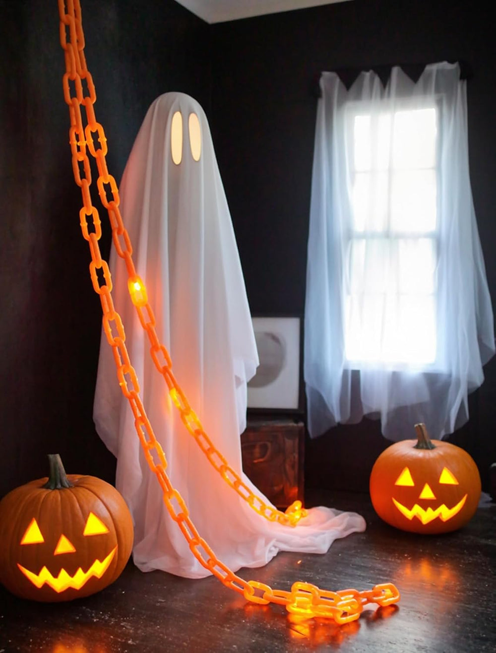 Solar Halloween Decoration Chain Lights,10.5 FT 175 LED Plastic Chain