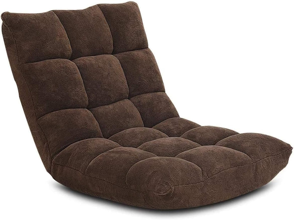 S AFSTAR Cushioned Floor Chair, 14-Position Adjustable Padded Lazy Recliner w...