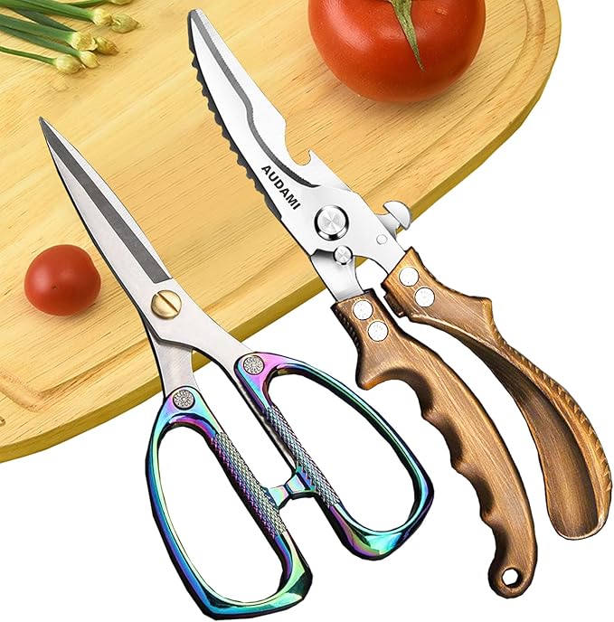 Poultry Shears 2-Pack, Heavy Duty Meat Scissors, Stainless Steel Spring Loaded - Image 8