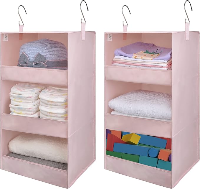 GRANNY SAYS 3 Shelf Hanging Closet Organizers and Storage, Collapsible Closet by GRANNYSAYS