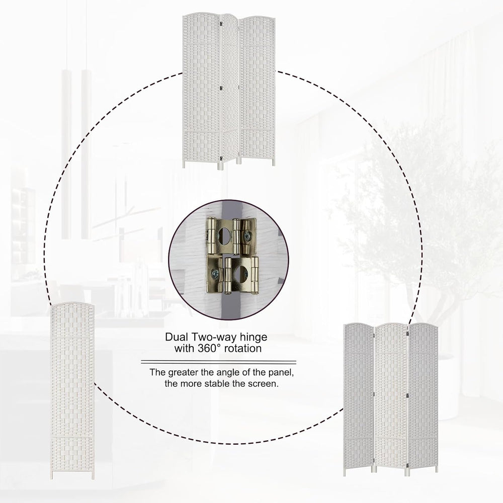 RHF Room Divider Panel,Partition Room Dividers,3Panel Privacy Screen,White