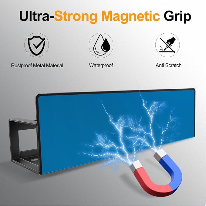 Magnetic Spice Rack for Refrigerator, 2 Pack Metal Magnetic Shelf Organizer for - Image 2