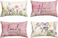AVOIN colorlife Spring Saying Flowers Butterfly Pink Throw Pillow Covers by AVOINcolorlife