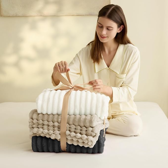 HIMEET Linen Ribbed Queen Size Blanket - Image 4