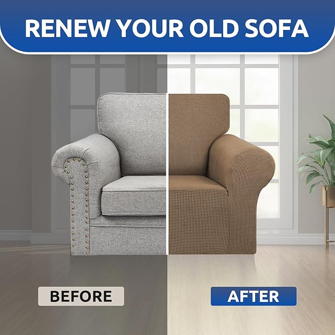 KEKUOU Stretch Single Sofa Slipcover 1 Piece Couch Sofa Cover Furniture - Image 5