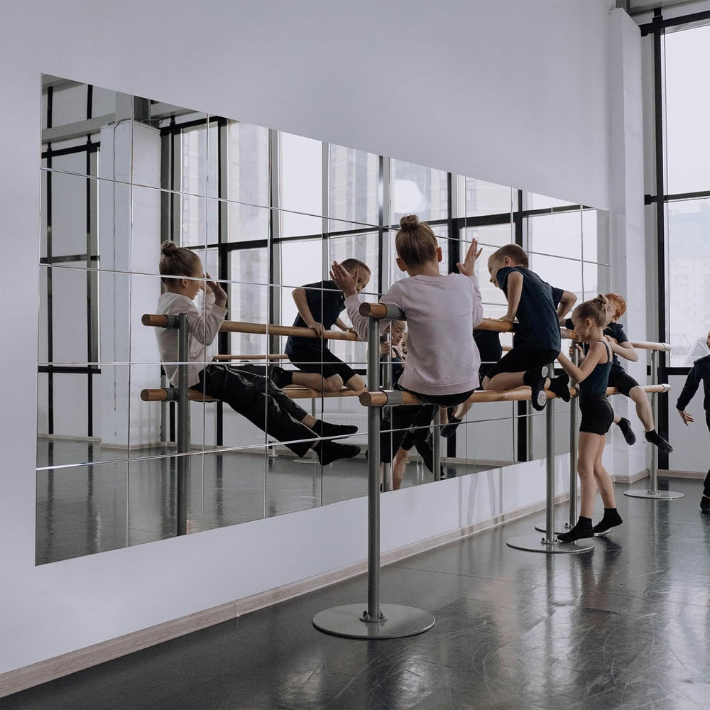 Ruomeng Home Gym Mirrors 12 Inch x 12Pcs Wall Mounted Mirror Glass Frameless ...