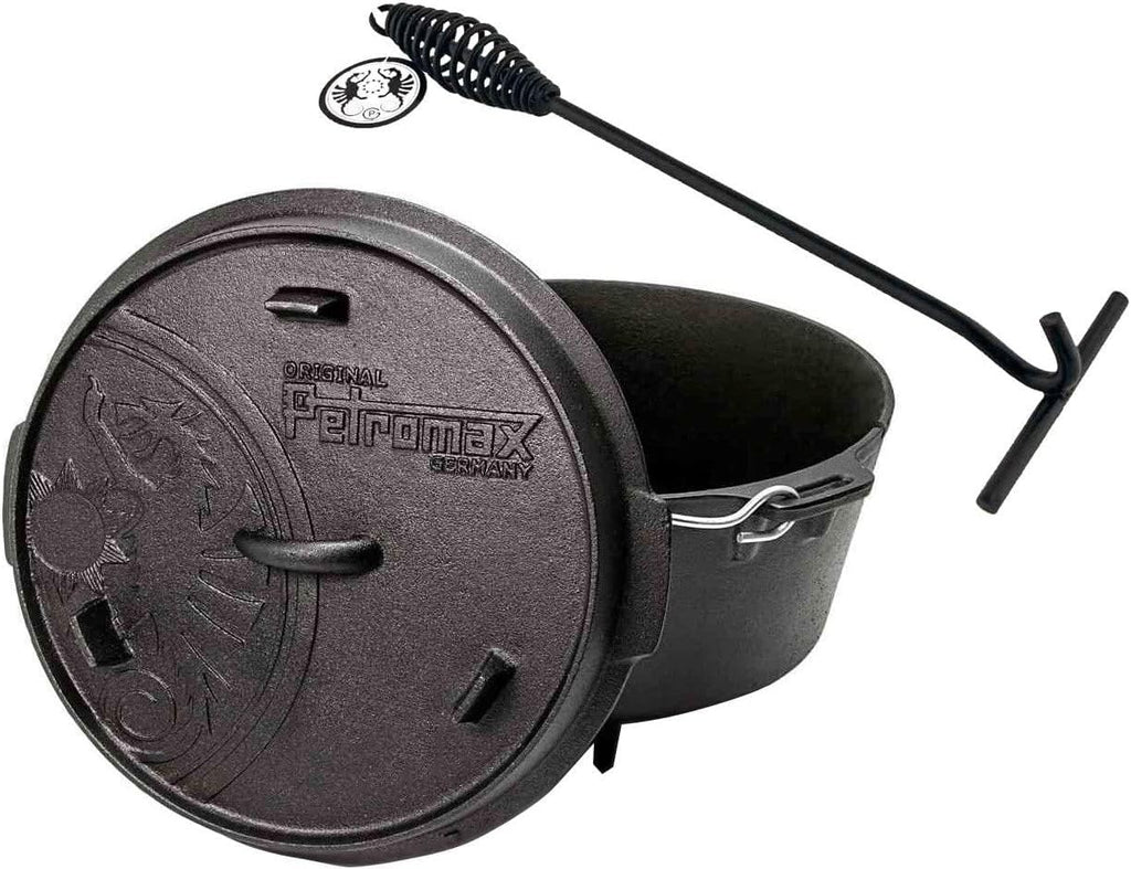 Petromax ft6 Feuertopf mit Füße Dutch Oven Set INKL. Deckelheber Schmortopf