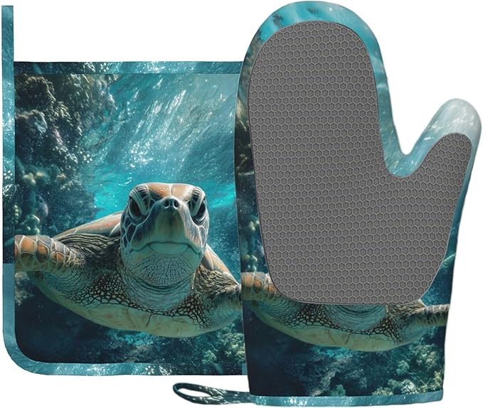 Sea Turtles Oven Mitt and Pot Holder by Unknown