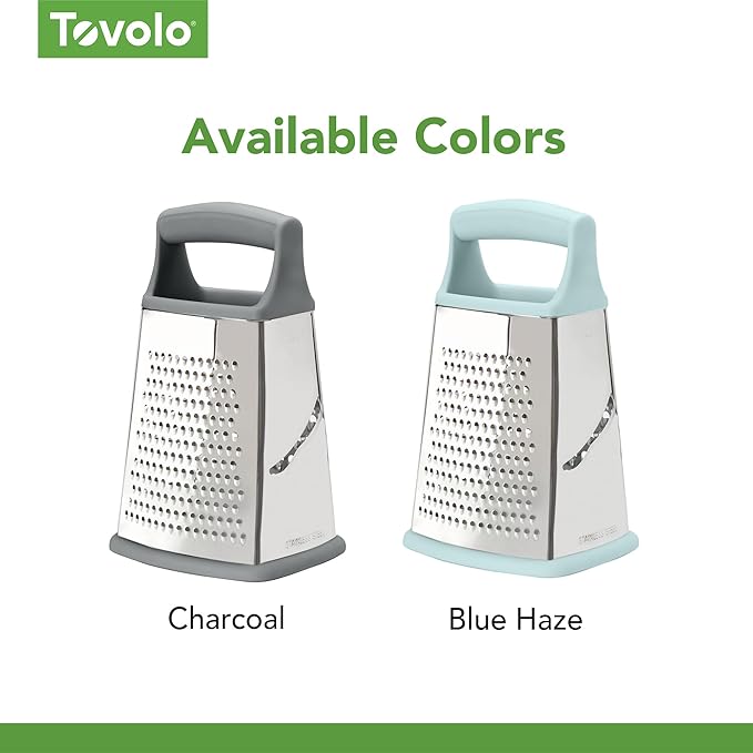 Tovolo Box Grater 4 Sided Large Stainless Steel Cheese Grater - Image 6