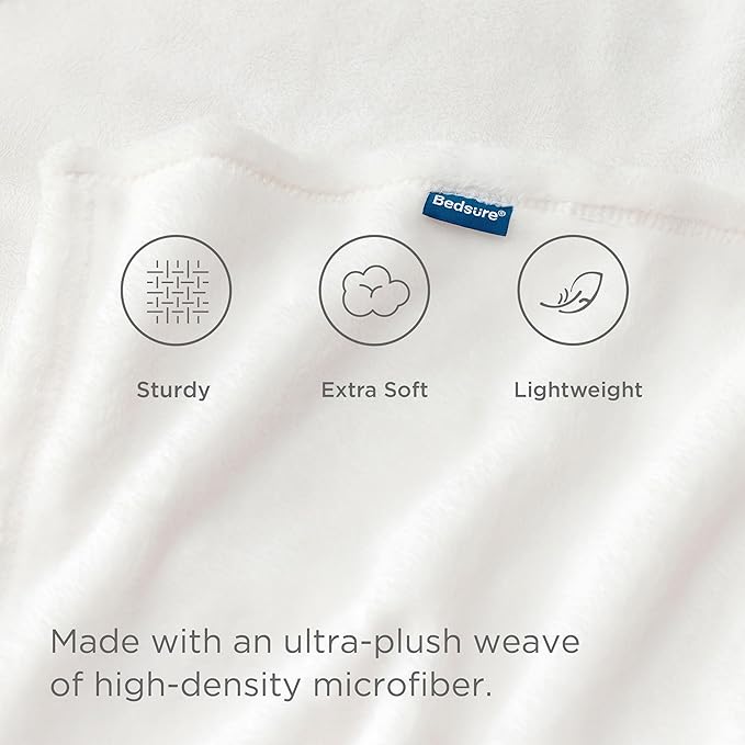Bedsure GentleSoft Fleece Throw XL Blanket White - Image 4