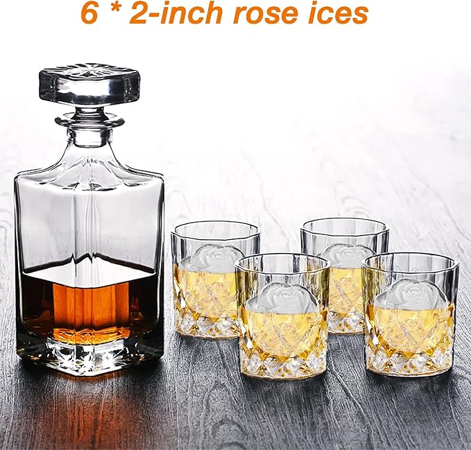 CAMKYDE Rose Ice Cube Tray 2 Inch, 6 Cavity Silicone Rose Ice Cube Mold - Image 6