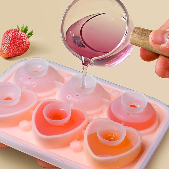 Rose Ice Cube Mold, Heart Shapes Ice Cube Tray, Silicone Ice Mold Fun Shapes - Image 4