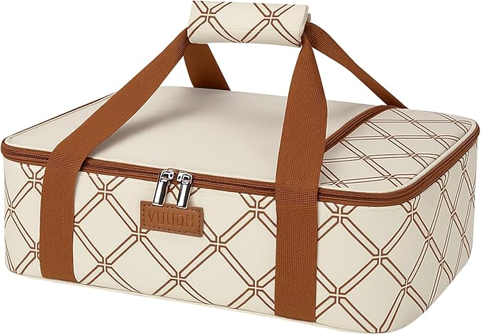 Casserole Carrier Bag, Single Insulated Food Bag, Hot Cold Lasagna Holder Tote by Vuudh