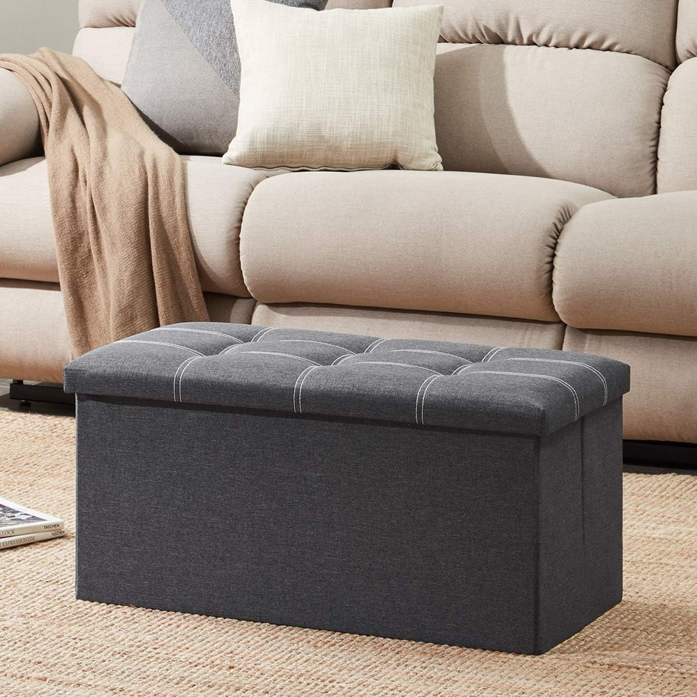 YOUDENOVA Ottoman with Storage, 30" Storage Ottoman Bench, Linen Gray | ...