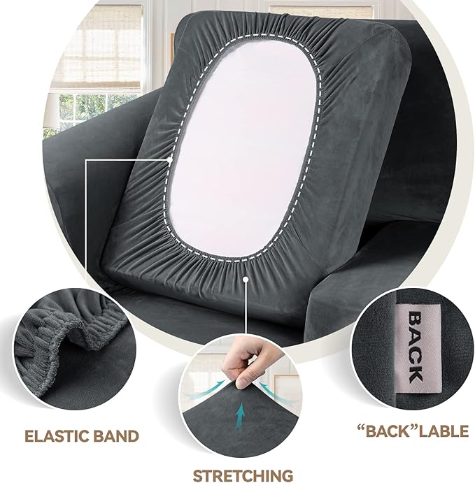 WEERRW Velvet Couch Covers for 2 Cushion Couch Sofa - Image 3