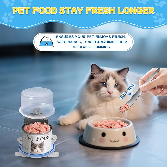 REFLYING Canned Cat Food Storage Lids, Reusable Airtight Can Cover Pet Food - Image 4