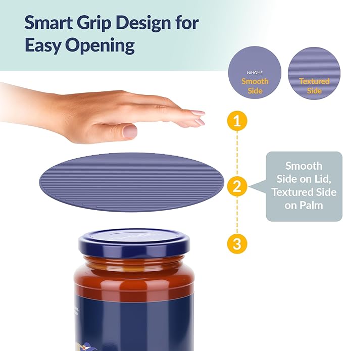 NIHOME Silicone Jar Opener – 6 Inch Large Anti-Slip Grip Pads, Premium 100% - Image 2
