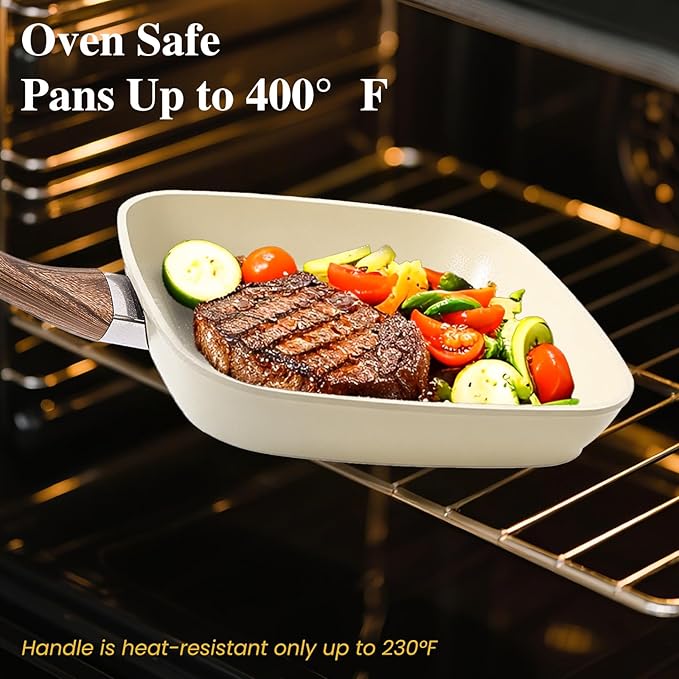 3 Pcs Pots and Pans Set, Nonstick & Non-Toxic Healthy Pots and Pans - Image 3