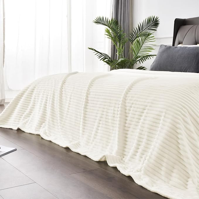 BEDELITE Fleece Blanket King Size – 3D Ribbed Jacquard Soft and Warm Decorative by BEDELITE
