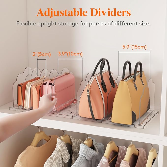 Lifewit Purse Organizer for Closet, Adjustable Clutch Purse Storage Organizer - Image 4