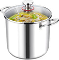 LIANYU 10 Quart Pot with Lid, 10QT Tri-Ply Heavy Duty Stock Pot, 18/10 by LIANYU