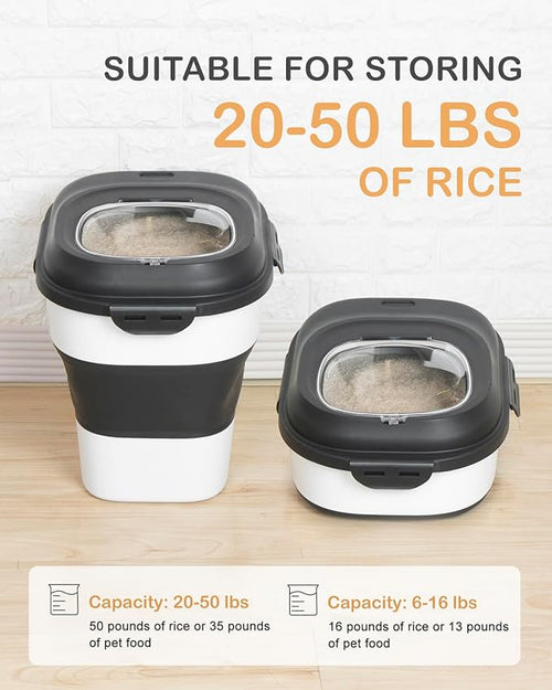 20-50 Lbs Food Storage Containers, Collapsible Rice Container - Image 2