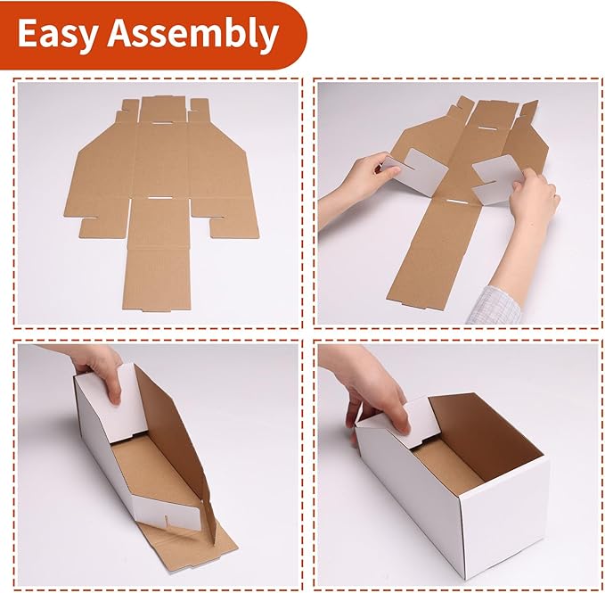 ZBEIVAN Cardboard Storage Bins Boxes 35 Packs 9.4x3x4.5 Inches, Easy Assembly - Image 3