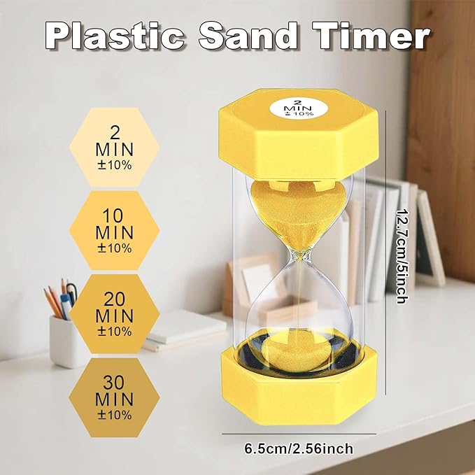 10 Minute Sand Timer Hourglass, Unbreakable 10 Min Hourglass Sand Watch - Image 3