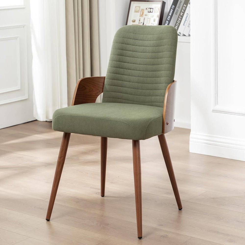 Dining Room Chairs,Mid Century Modern Kitchen Chairs,Green Corduroy Fabric Up...