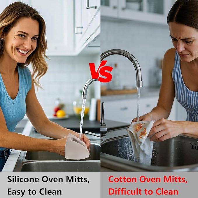 Silicone Oven Mitts Heat Resistant 3 Pair Mini Pot Pinch Grip- ChufanMomsil - Image 6